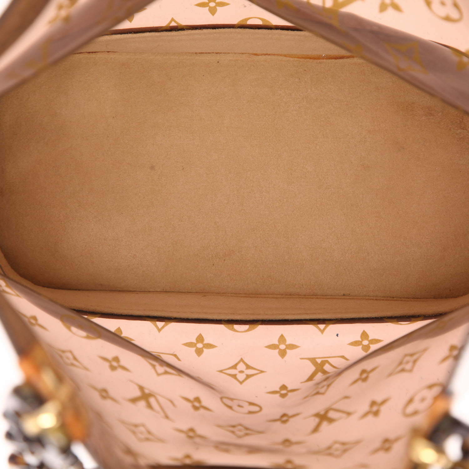 Sac à main Louis Vuitton  Ambre en vinyle monogram marron et cuir naturel - Detail D3