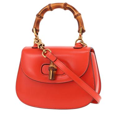 Borsa Gucci  Bamboo modello piccolo  in pelle arancione e bambù