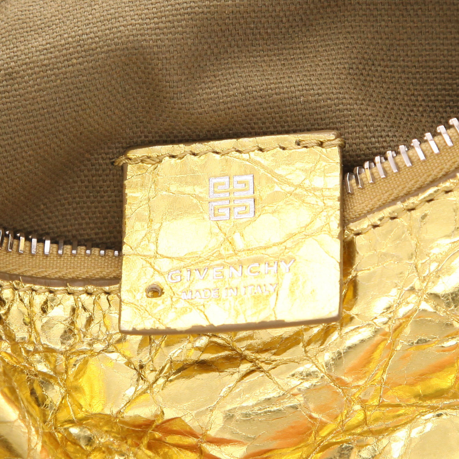 Bolso bandolera Givenchy  Voyou mini  en cuero dorado - Detail D2