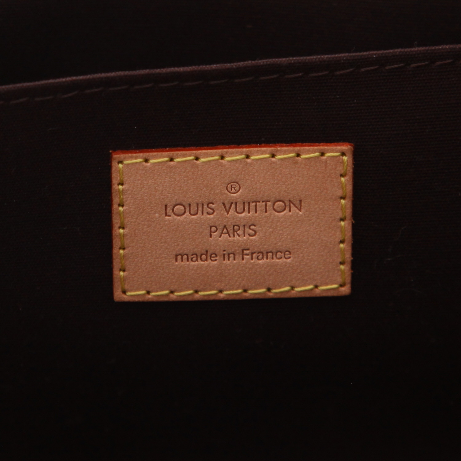 Bolso de Louis Vuitton «Roxbury», para llevar al hombro o en la mano, de piel charol con el monograma en color Bordeaux y piel natural - Detail D2