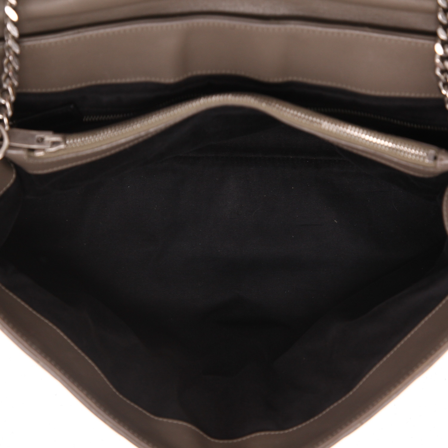 Saint Laurent  Loulou large model  handbag  in grey chevron quilted leather - Detail D4