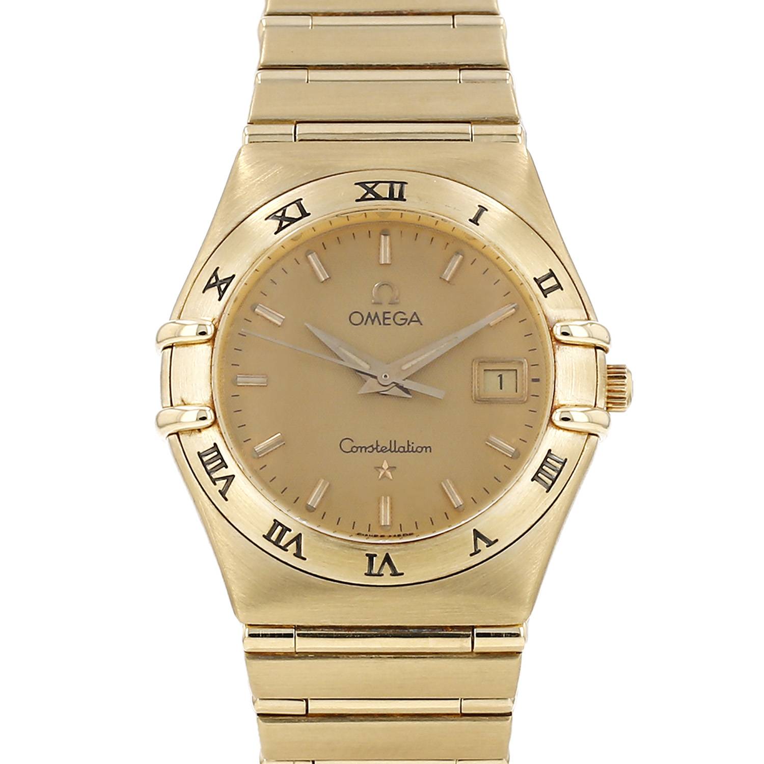 Montre Omega Constellation en or jaune Vers 1990 Montre Omega Constellation en or jaune Vers 1990