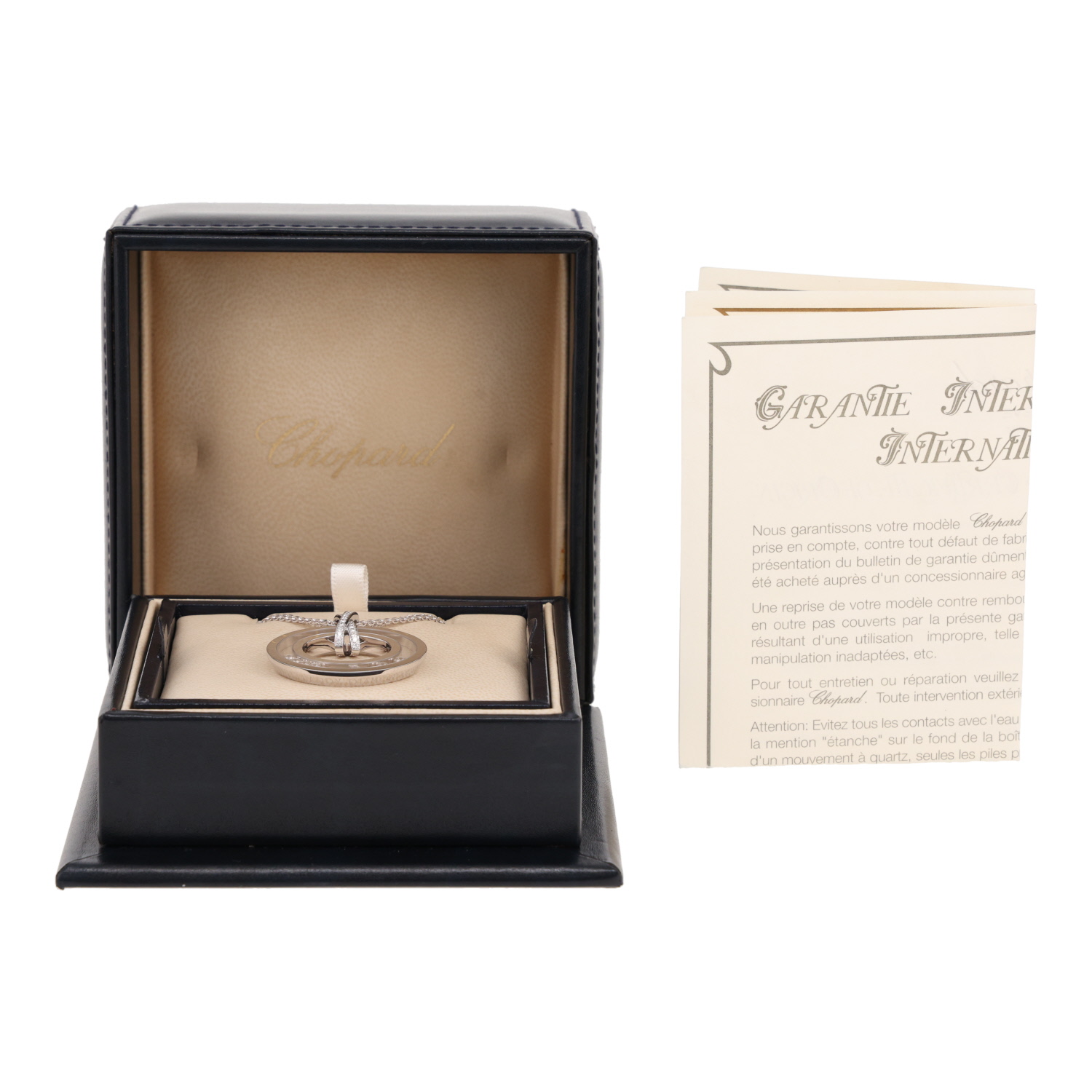 Collier Chopard Happy Diamonds en or blanc et diamants - Detail D2