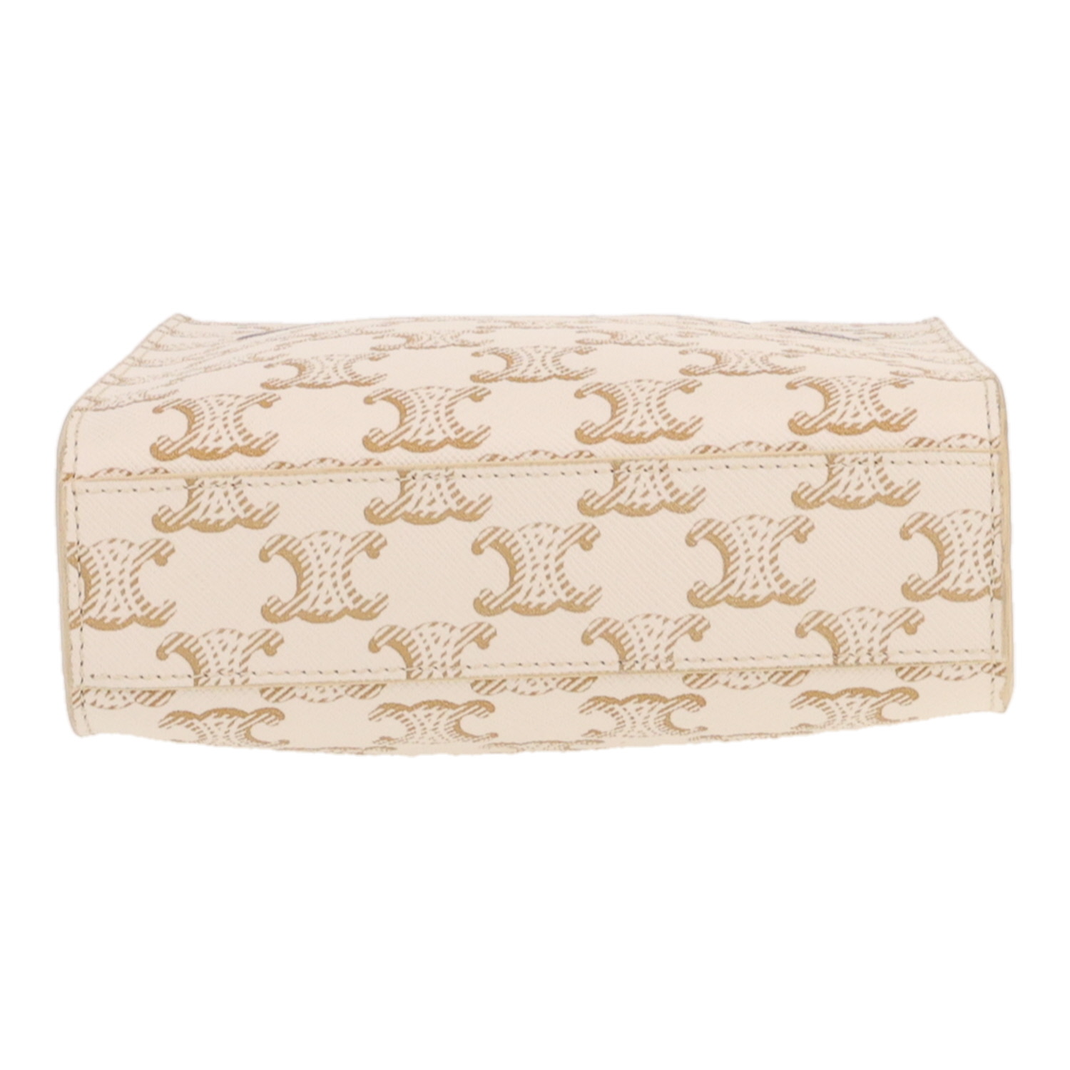 Borsa a tracolla Celine  Vertical modello piccolo  in tela monogram cerata beige e pelle marrone - Detail D1