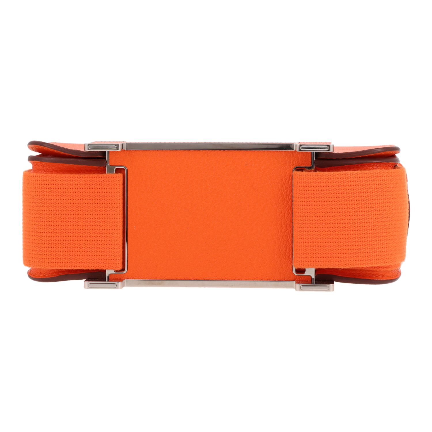 Bolso bandolera Hermès  Geta en cuero Mysore naranja - Detail D1