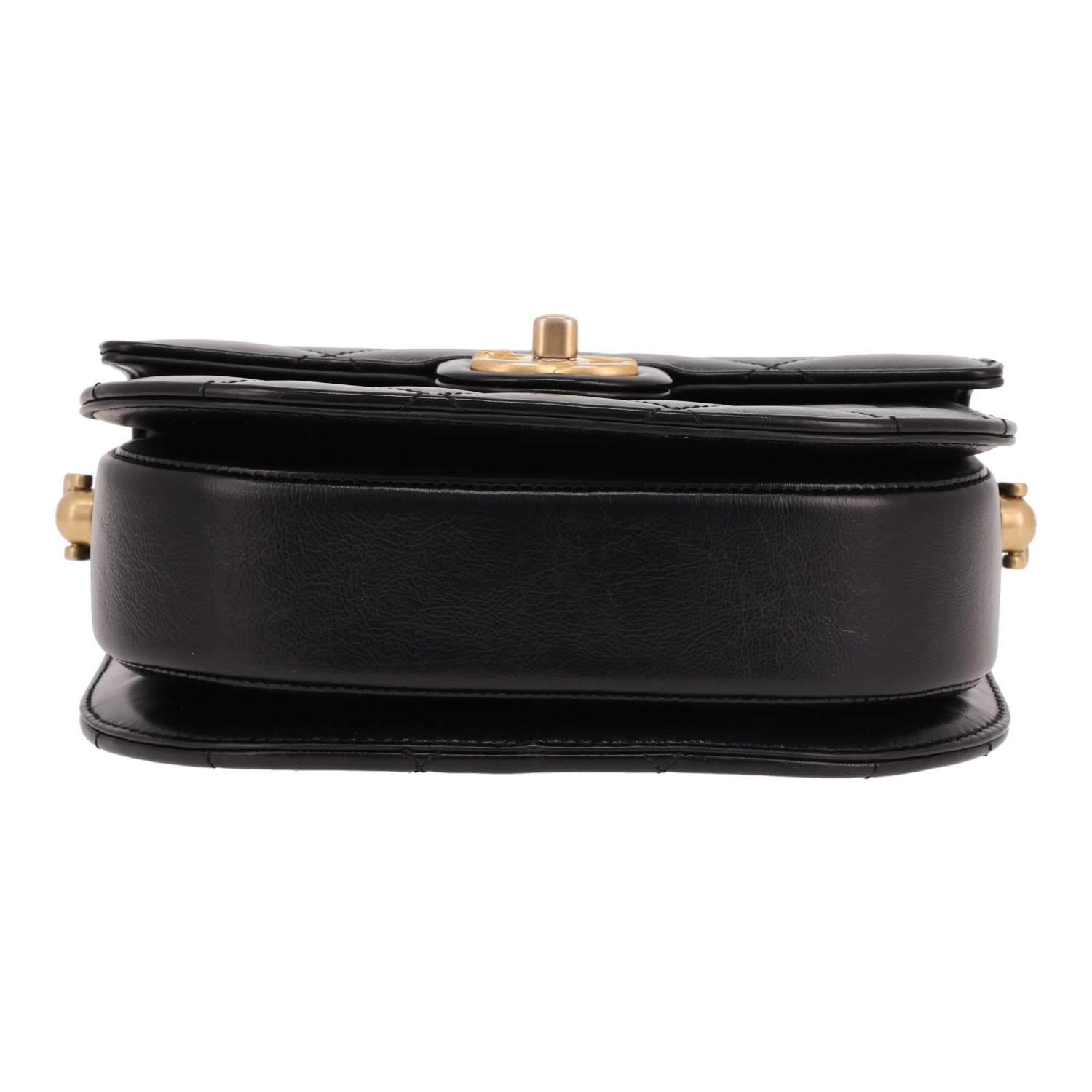 Bolso bandolera Chanel   en cuero acolchado negro - Detail D1