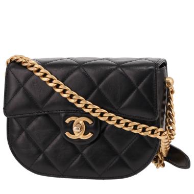 Borsa a tracolla Chanel   in pelle trapuntata nera