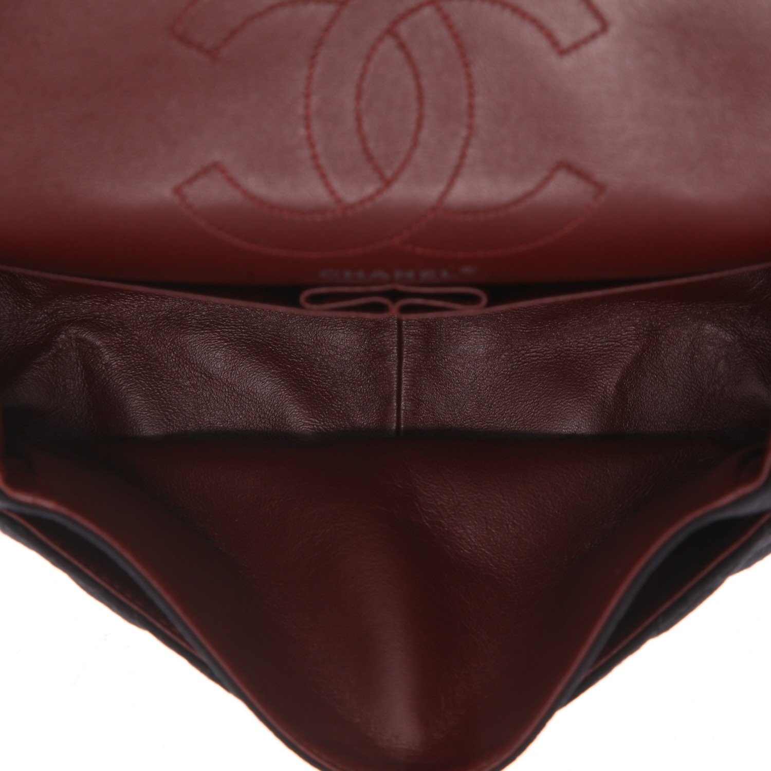 Bolso bandolera Chanel  2.55 en tejido jersey negro - Detail D3