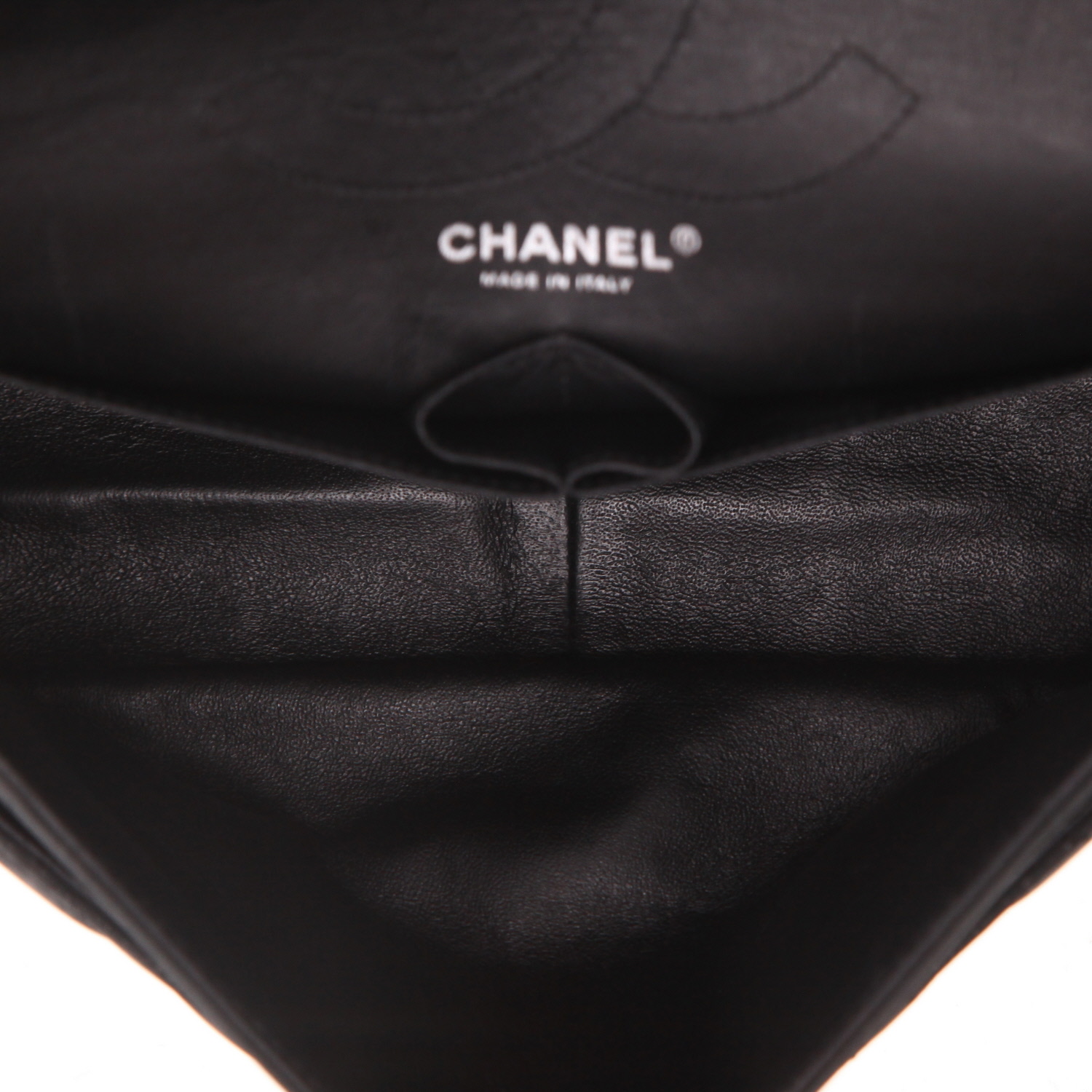 Borsa a tracolla Chanel  2.55 modello grande  in pelle iridescente trapuntata grigia - Detail D3