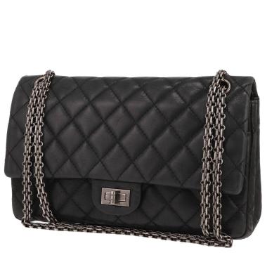 Bolso bandolera Chanel  2.55 modelo grande  en cuero irisado acolchado  gris