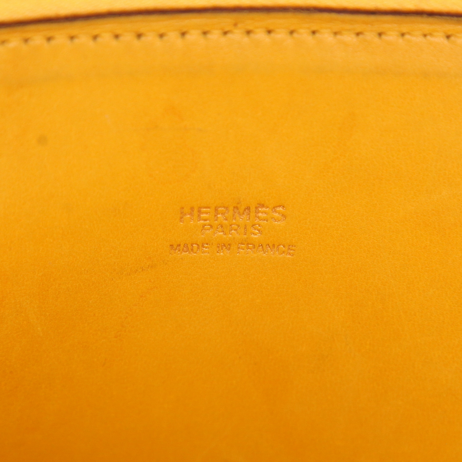 Sac à main Hermès  Bolide 35 cm en cuir Courchevel jaune - Detail D2