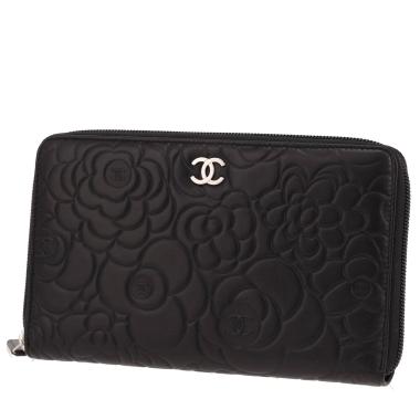 Billetera Chanel   en cuero negro