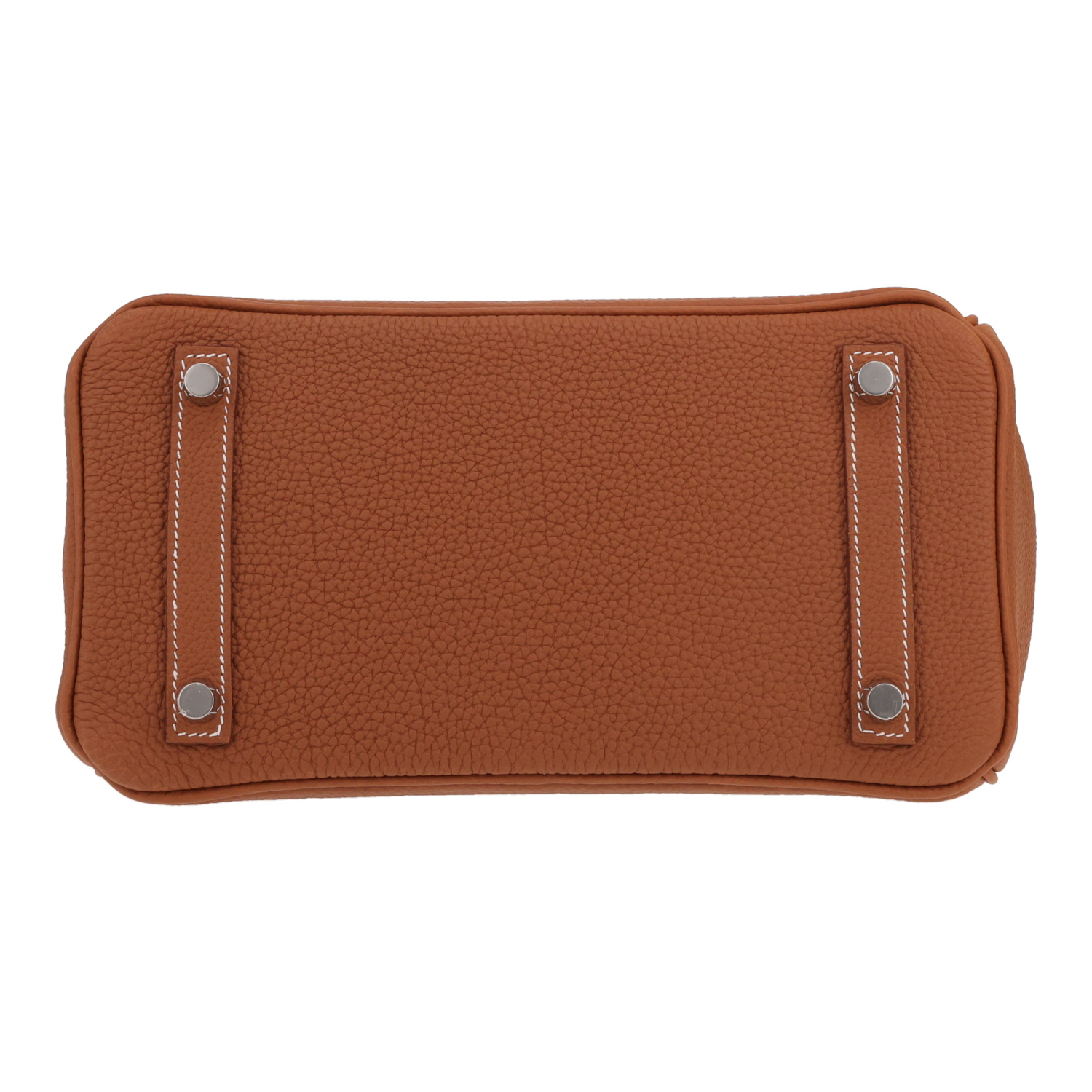 Bolso de mano Hermès  Birkin 25 cm en cuero togo color oro - Detail D1