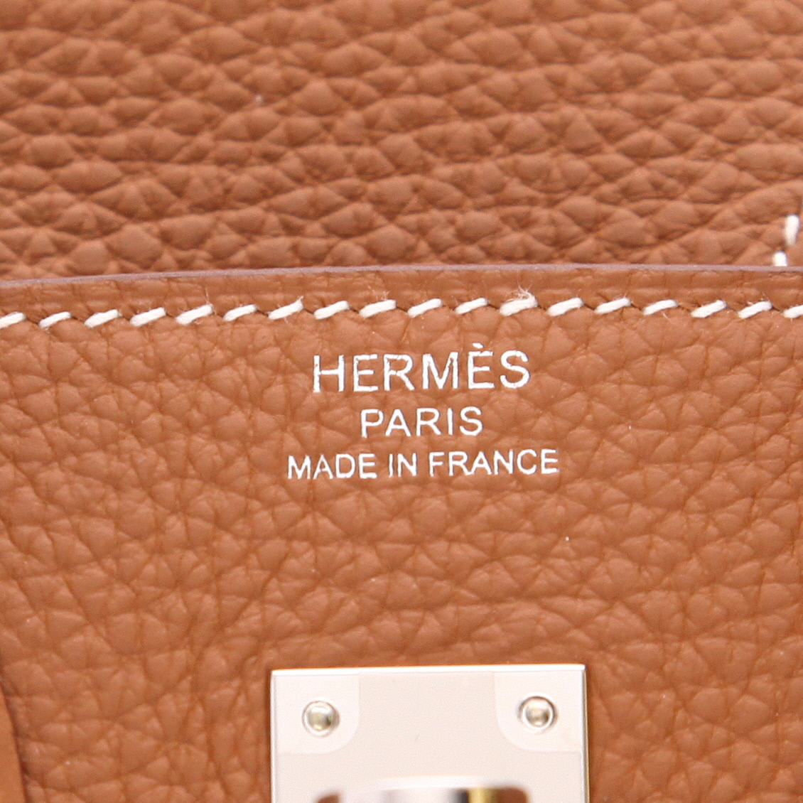 Sac à main Hermès  Birkin 25 cm en cuir togo gold - Detail D2
