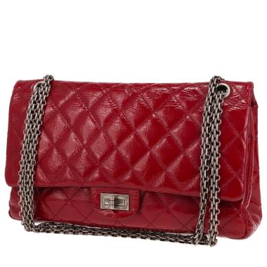 Borsa a tracolla Chanel  2.55 in pelle verniciata e foderata rossa