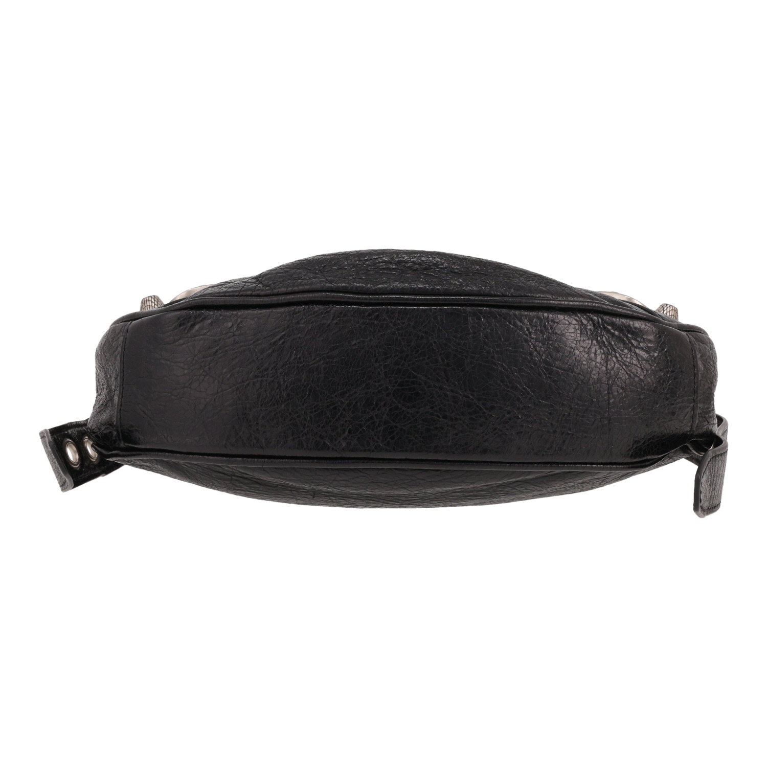 Sac bandoulière Balenciaga  Cagole en cuir vieilli noir - Detail D1
