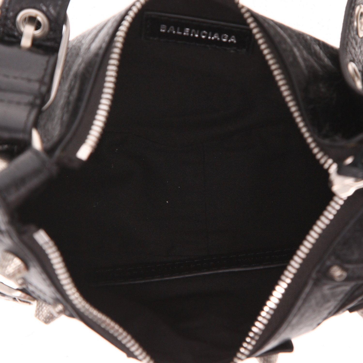 Borsa a tracolla Balenciaga  Cagole in pelle invecchiata nera - Detail D3