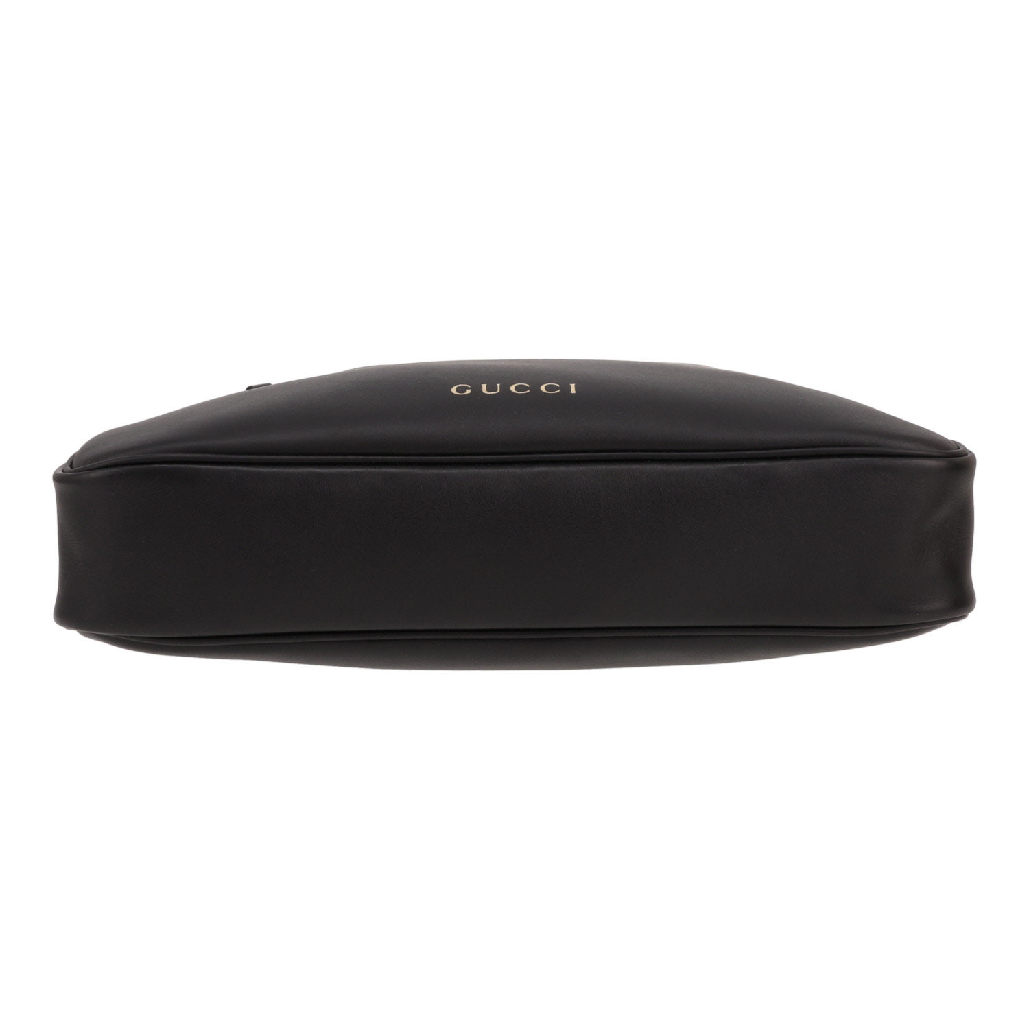 Gucci  GG Emblem medium model  handbag  in black leather - Detail D1