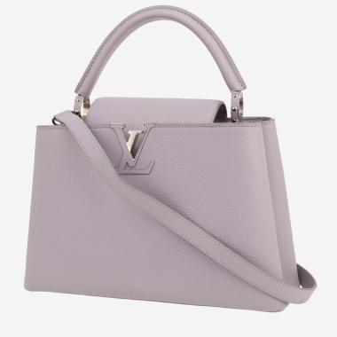 Bolso de mano Louis Vuitton  Capucines MM en cuero taurillon clémence violeta