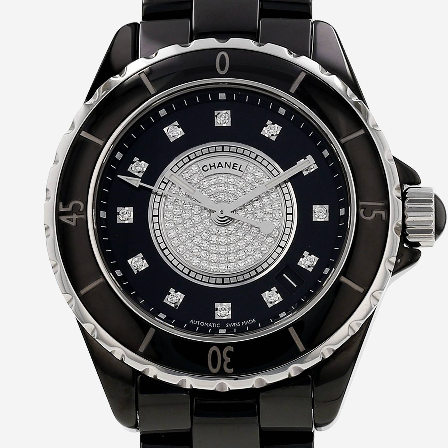Chanel J12 in ceramic black and stainless steel Circa 2010