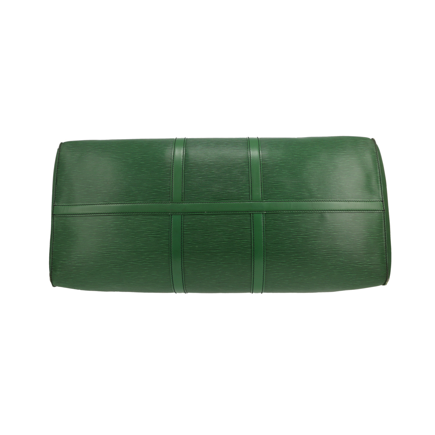 Sac de voyage Louis Vuitton  Keepall 60 en cuir épi vert - Detail D1