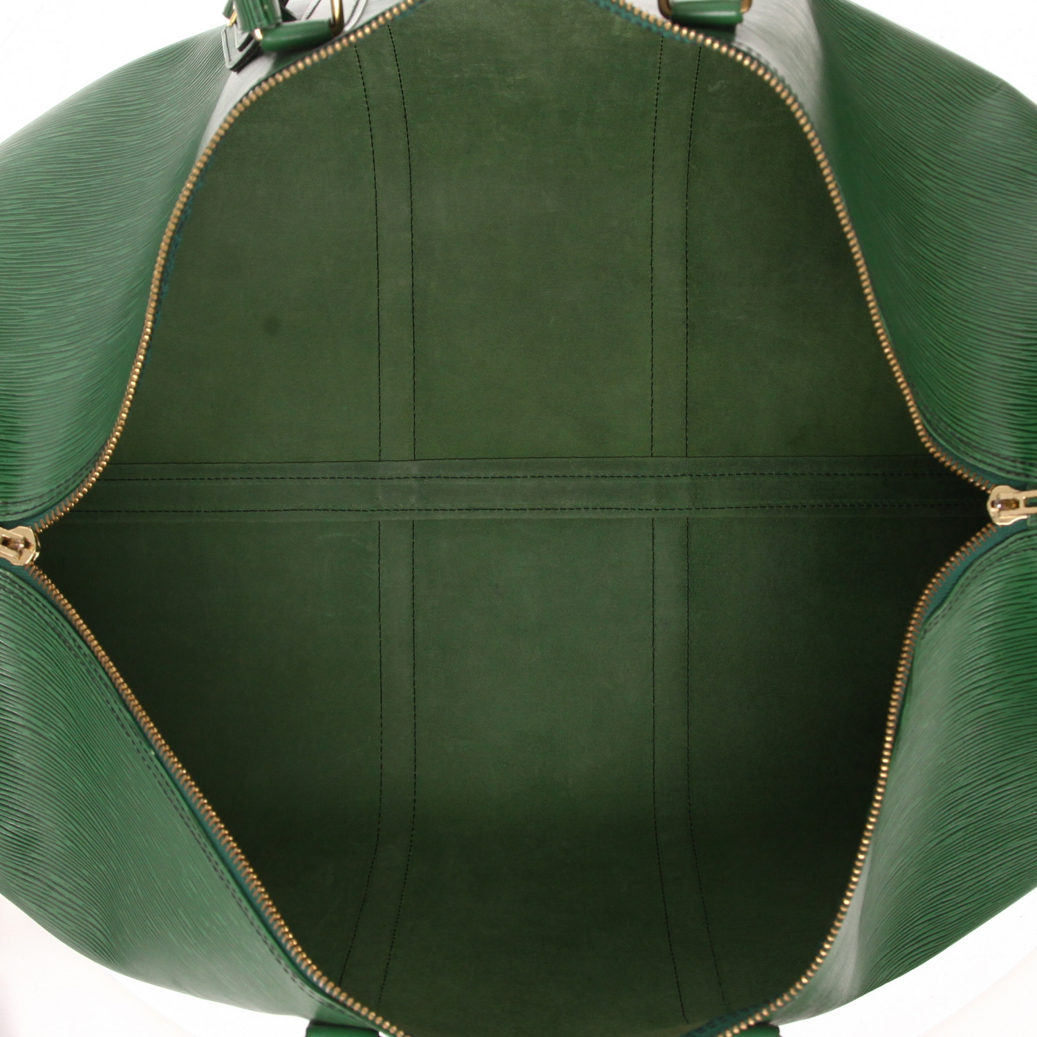 Louis Vuitton  Keepall 60 travel bag  in green epi leather - Detail D3