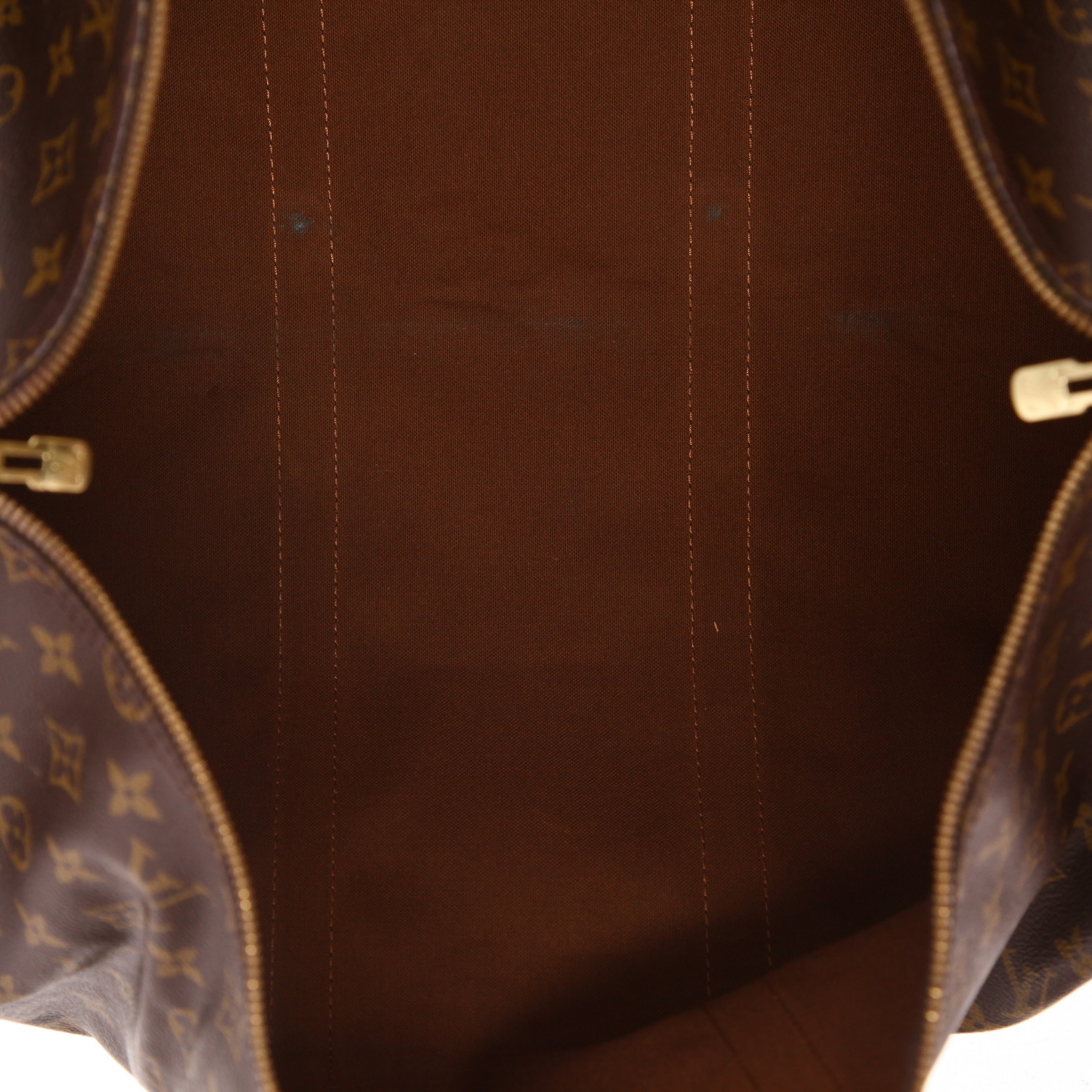 Sac de voyage Louis Vuitton  Keepall 55 en toile monogram et cuir naturel - Detail D3