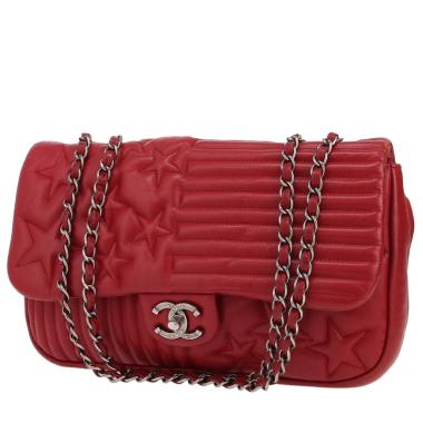 Bolso de mano Chanel  Timeless en cuero acolchado rojo