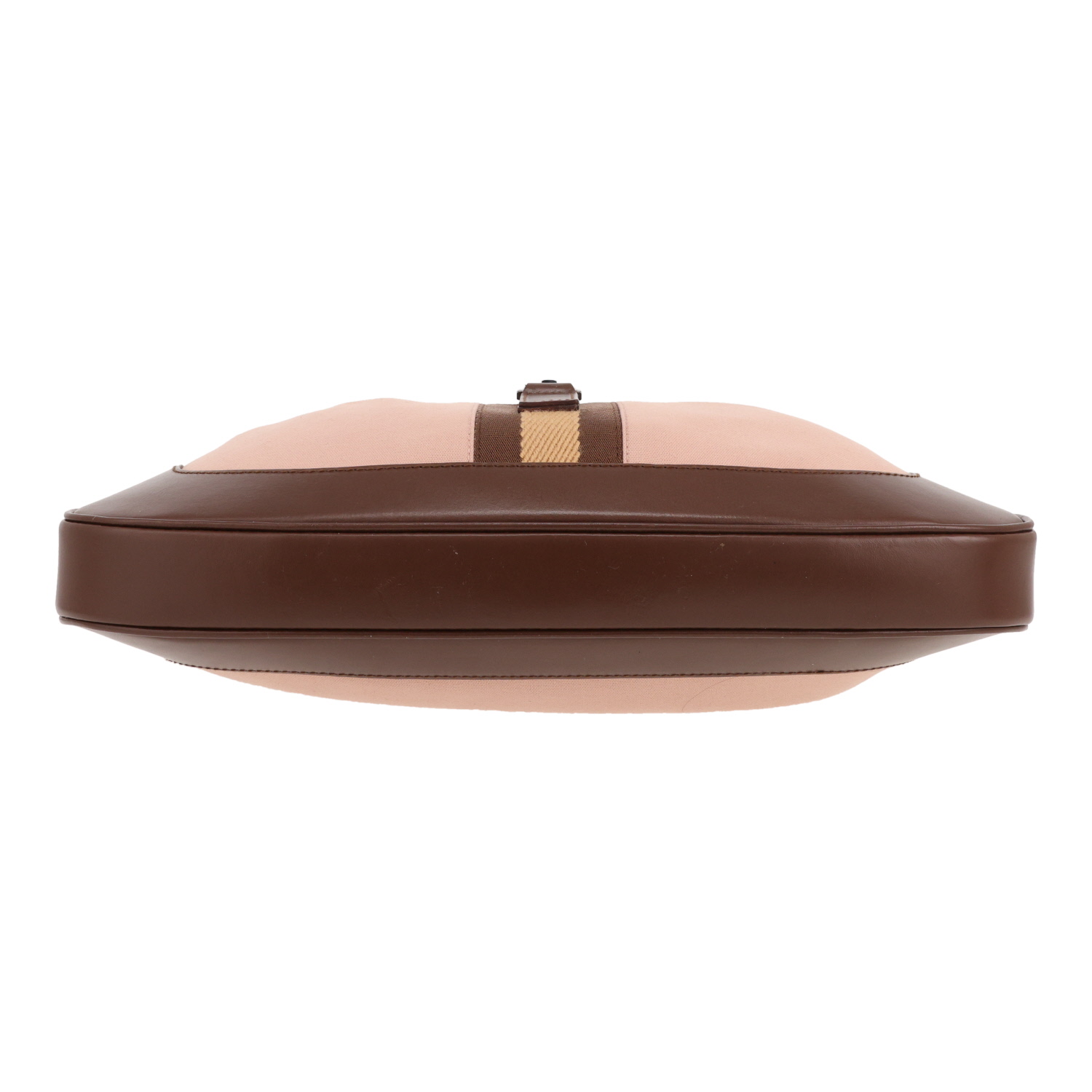 Gucci  Jackie handbag  in brown leather  and pink canvas - Detail D1