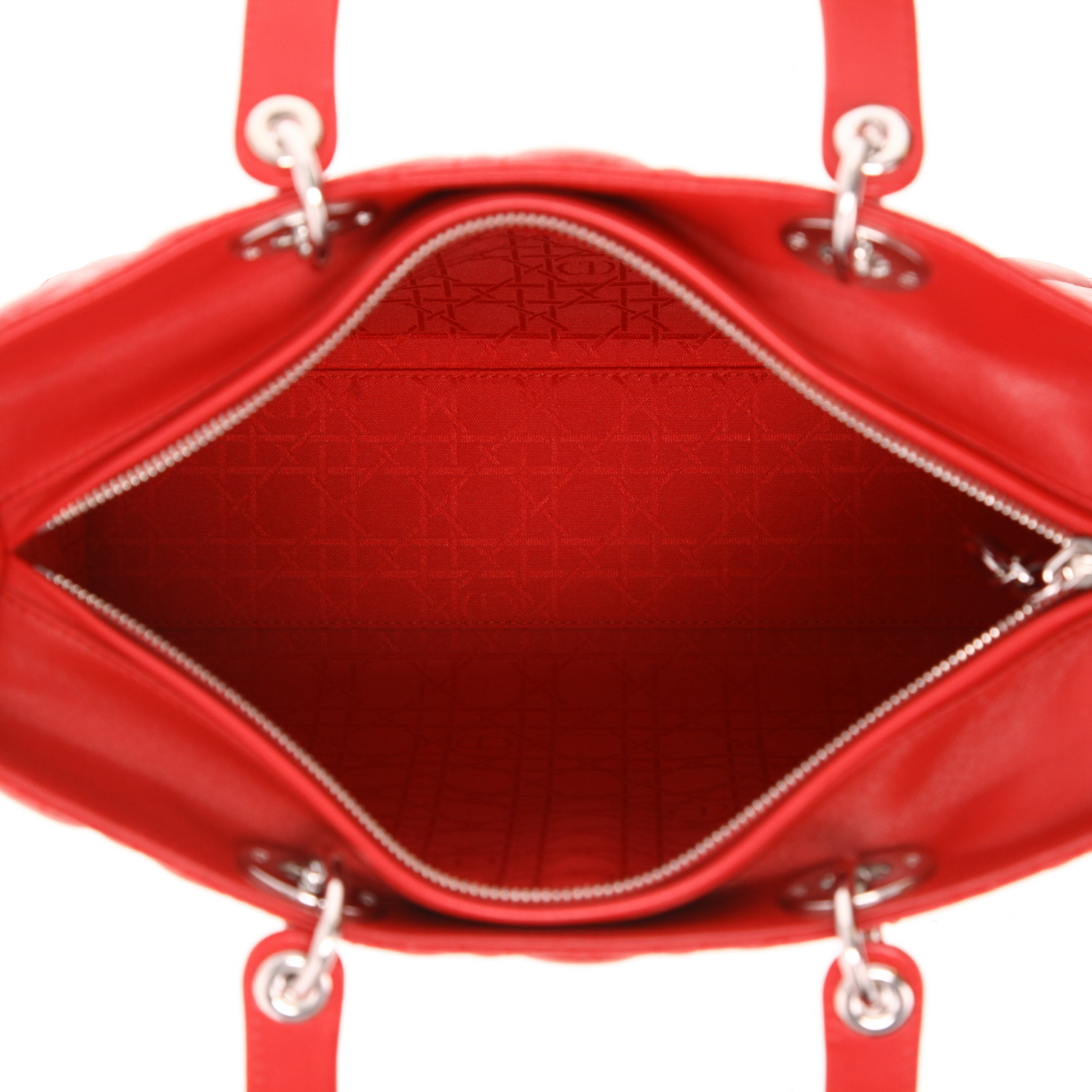 Sac à main Dior  Lady Dior en cuir cannage rouge - Detail D3