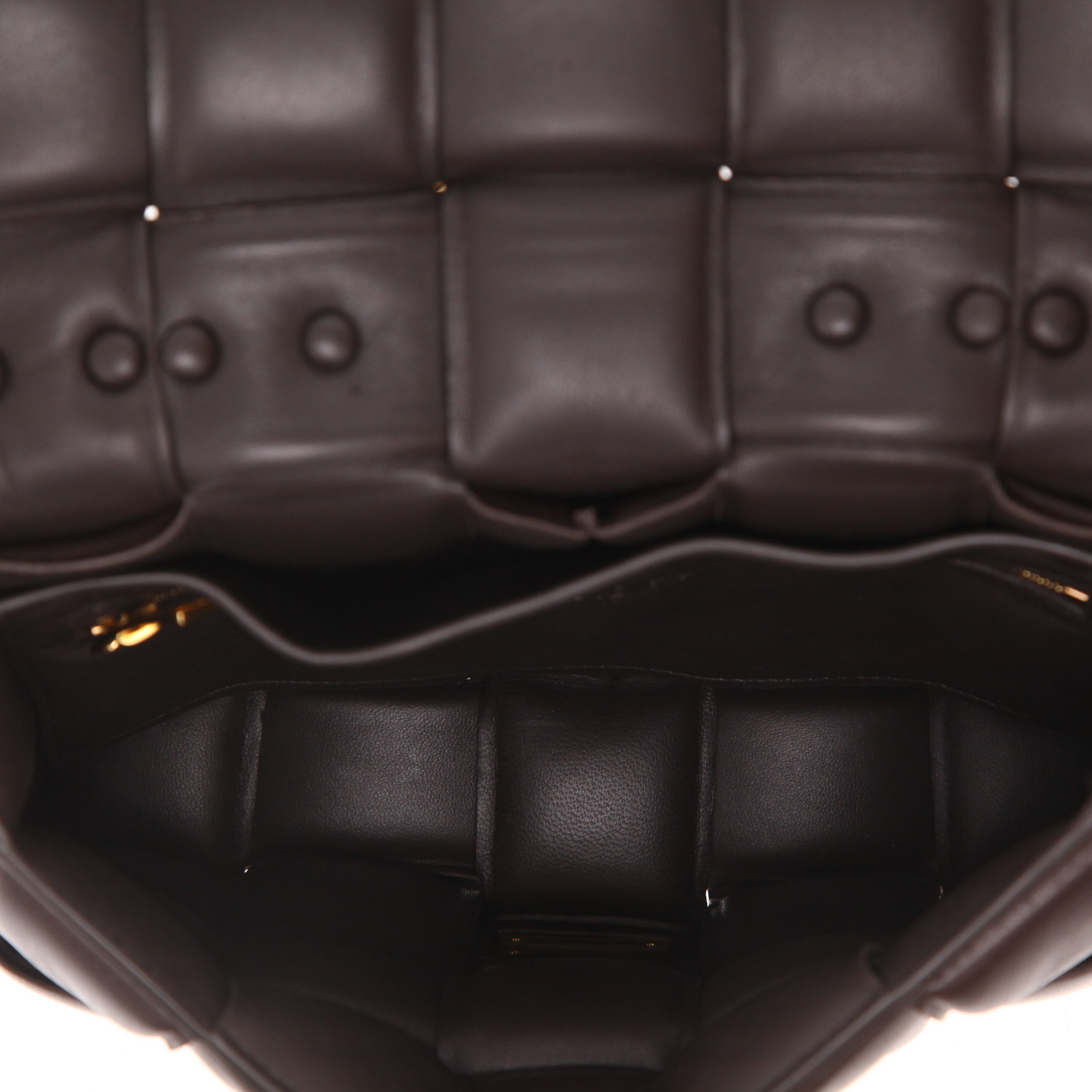 Sac bandoulière Bottega Veneta  Cassette en cuir intrecciato marron - Detail D3