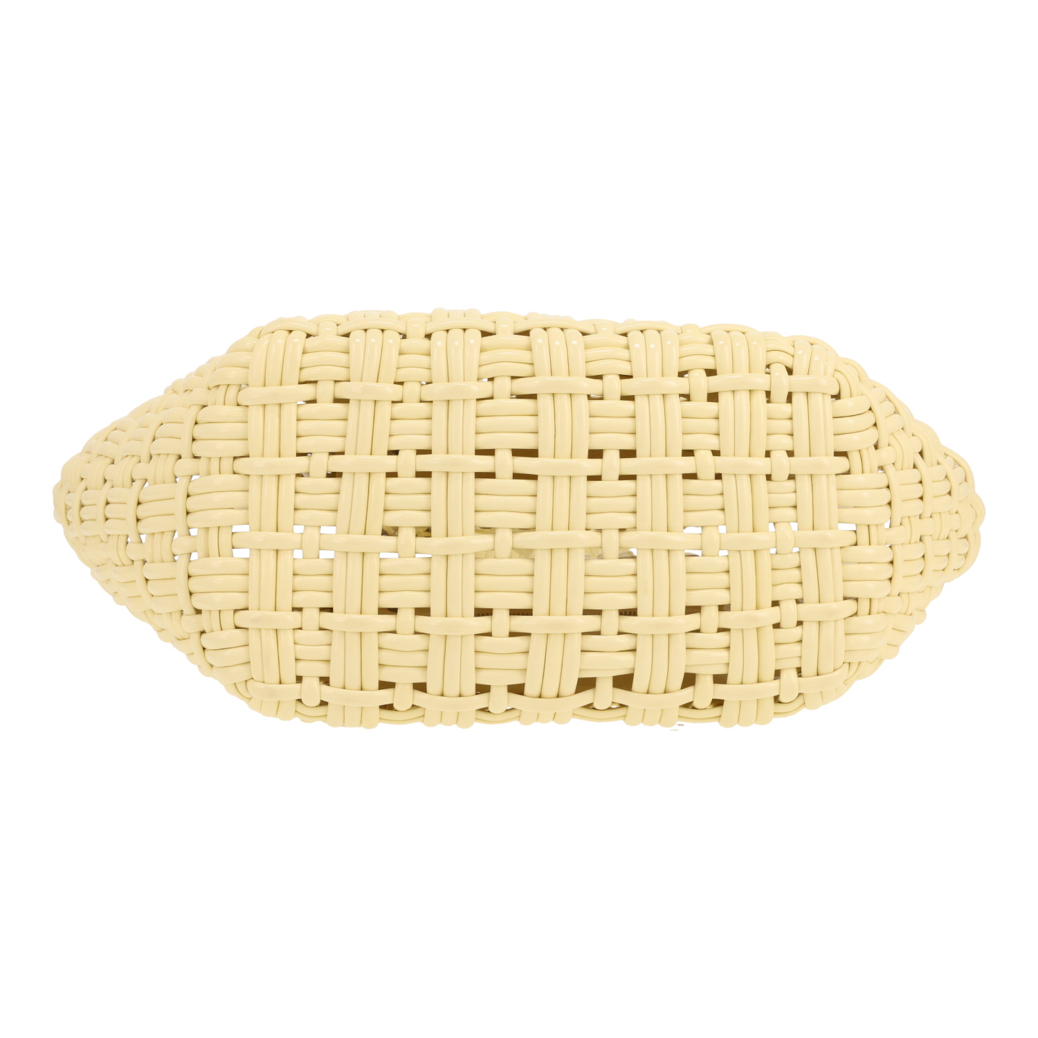 Sac cabas Balenciaga  Bistrot Panier en cuir tressé jaune - Detail D1