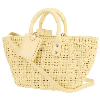 Shopping bag Balenciaga  Bistrot Panier in pelle intrecciata gialla