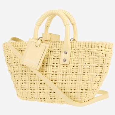 Bolso Cabás Balenciaga  Bistrot Panier en cuero trenzado amarillo