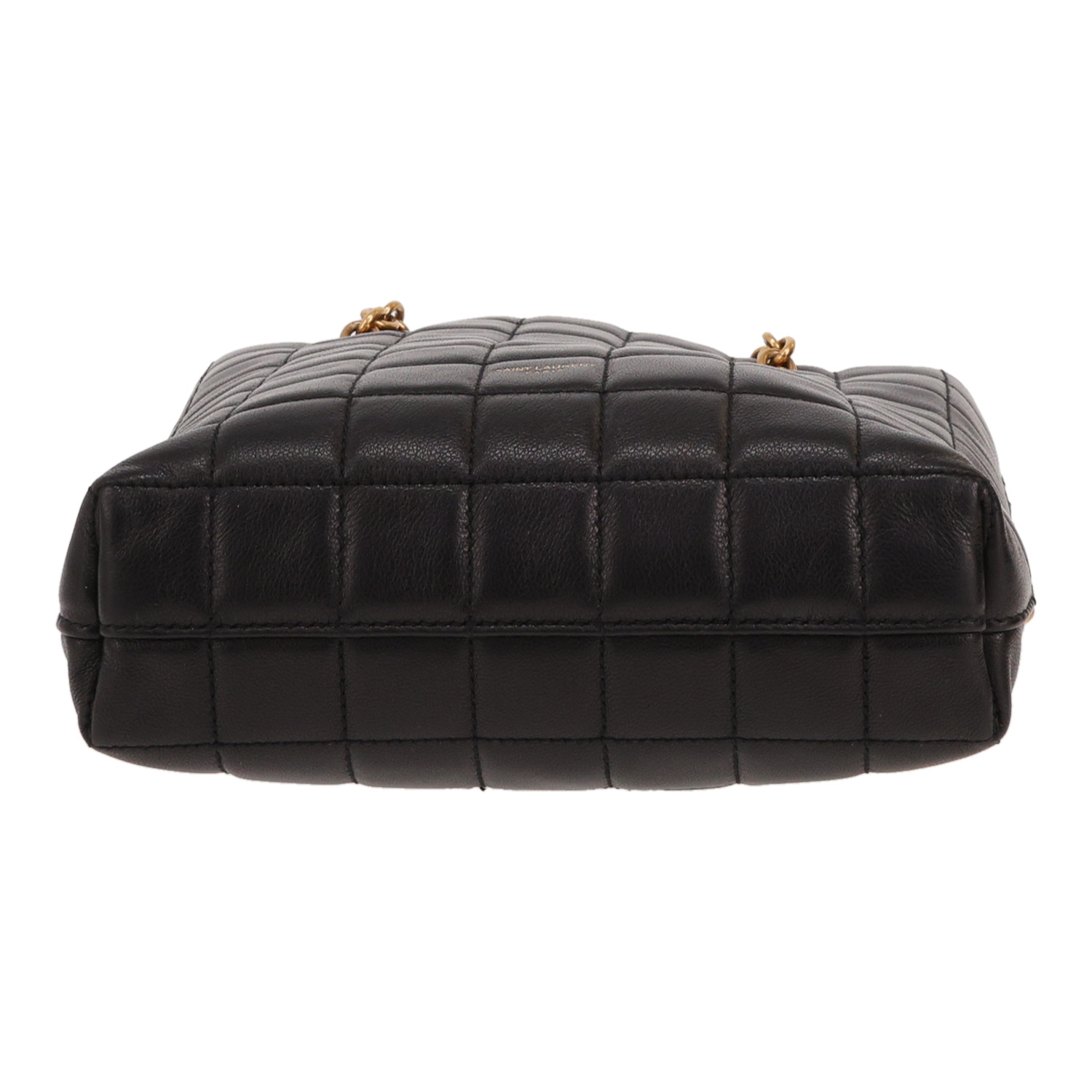 Saint Laurent  North-South mini  handbag  in black quilted leather - Detail D1