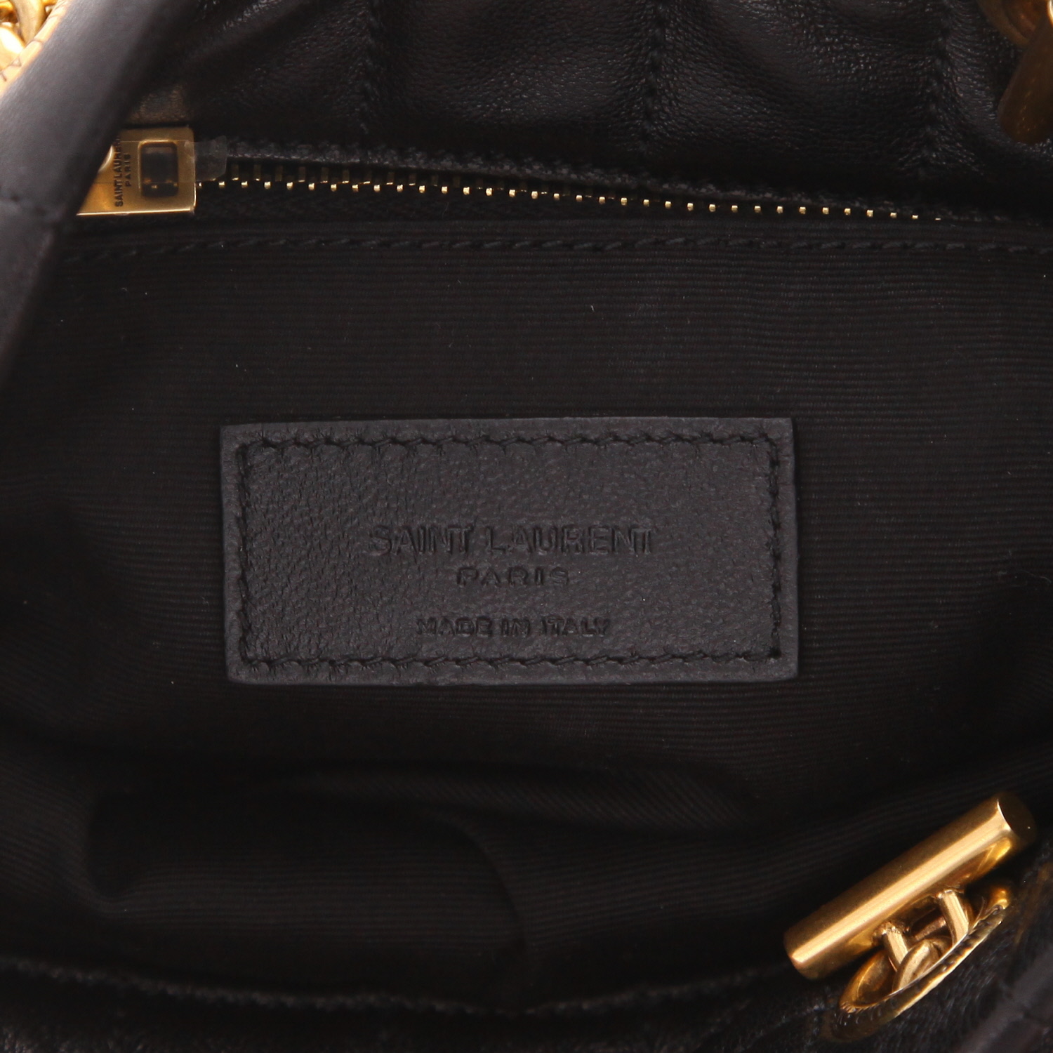 Sac à main Saint Laurent  North-South mini  en cuir matelassé noir - Detail D2