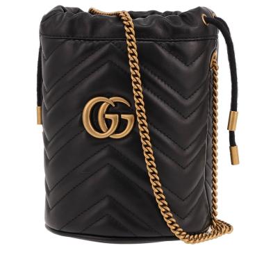 Borsa a tracolla Gucci  GG Marmont mini  in pelle trapuntata nera