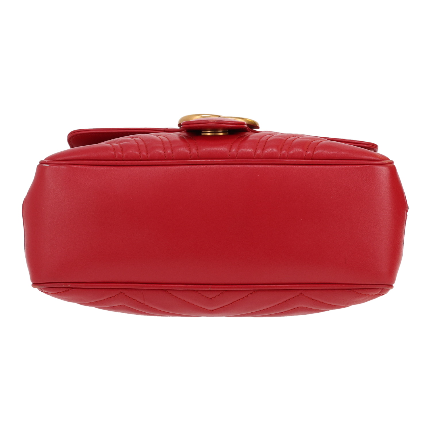 Sac bandoulière Gucci  GG Marmont en cuir matelassé rouge - Detail D1