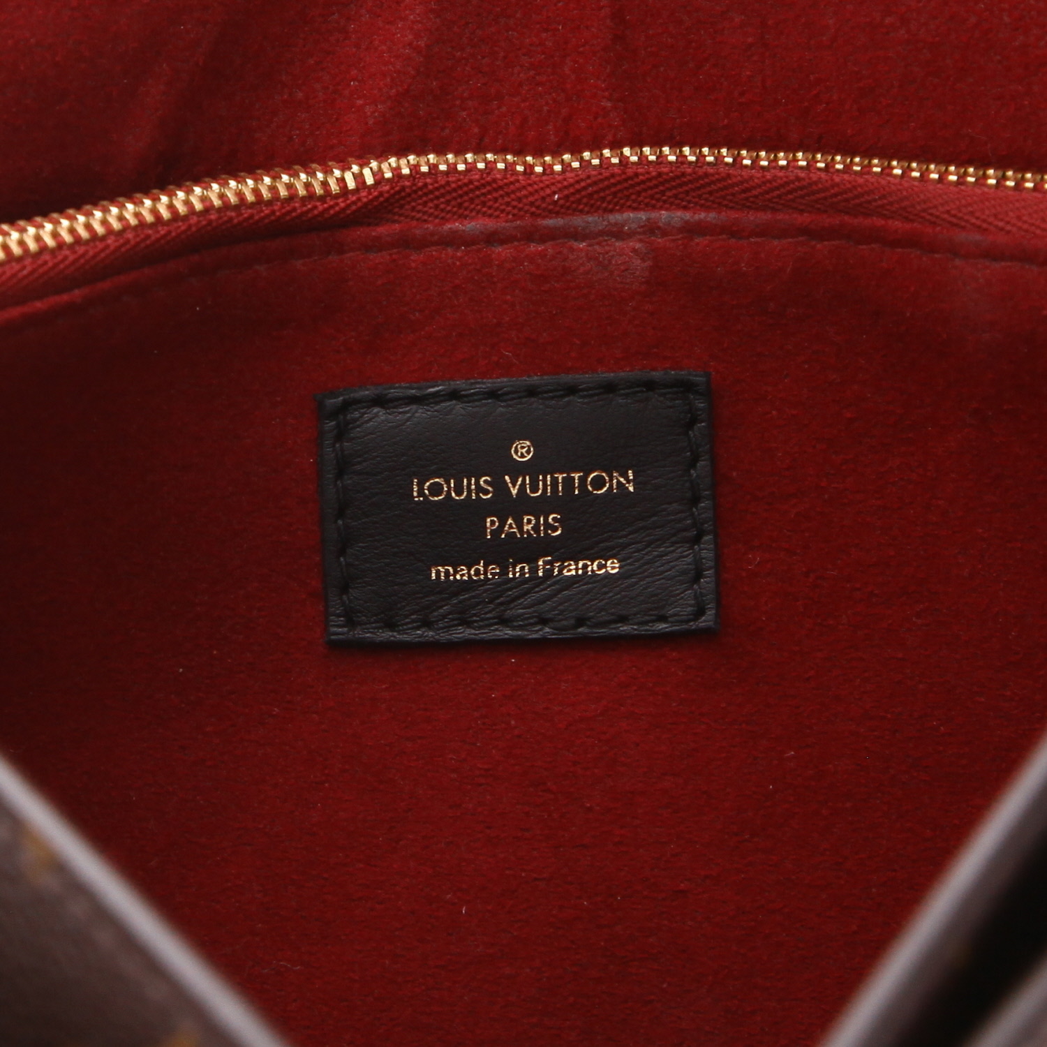 Louis Vuitton  Passy handbag  in brown monogram canvas  and black leather - Detail D2