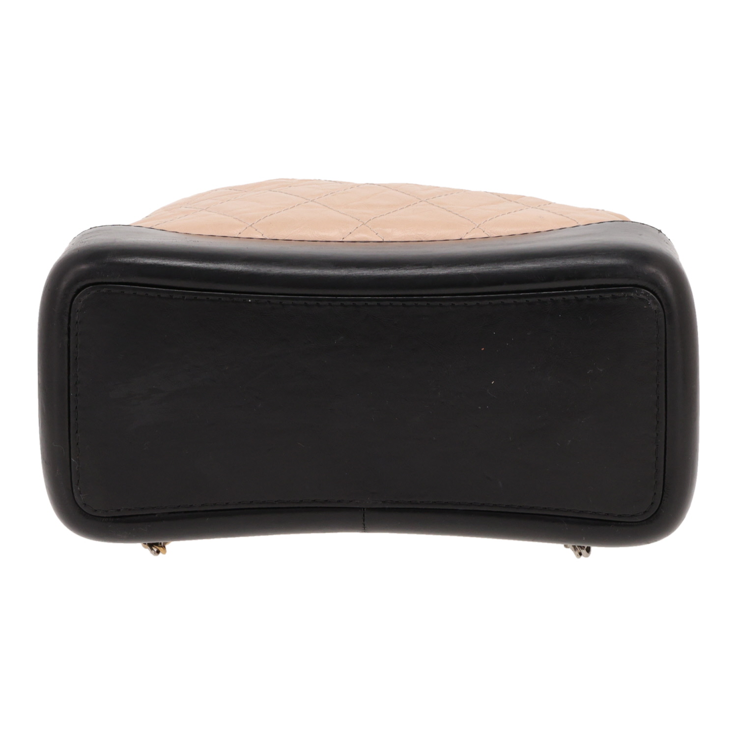 Zaino Chanel  Gabrielle  in pelle trapuntata beige e pelle nera - Detail D1