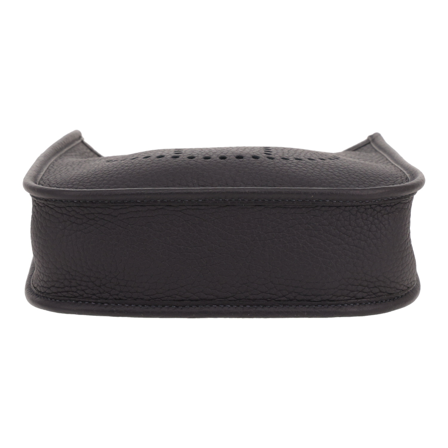 Hermès  Mini Evelyne shoulder bag  in black leather taurillon clémence - Detail D1