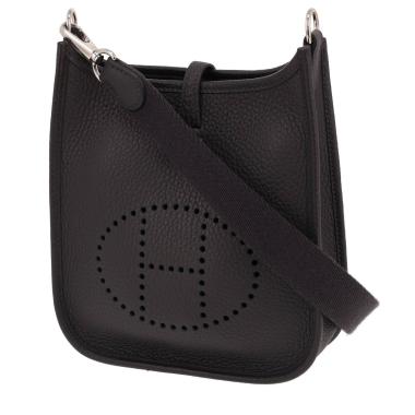 Hermès Mini Evelyne shoulder bag in Noir Clémence calfskin