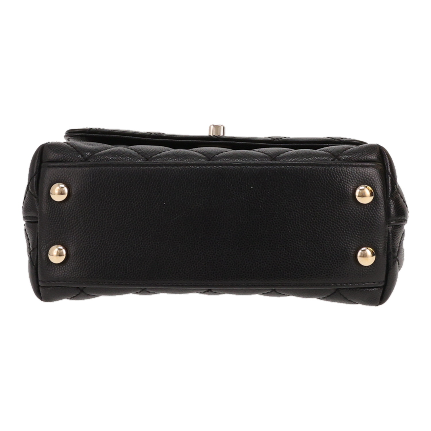 Bolso bandolera Chanel «Coco Handle mini» de piel granulada acolchada negra - Detail D1