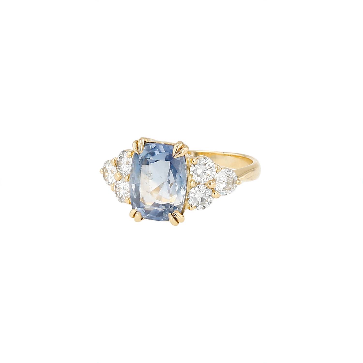 Bague Vintage Saphir Ceylan Diamants Or Jaune Occasion Bague Vintage Saphir Ceylan Diamants Or Jaune Occasion