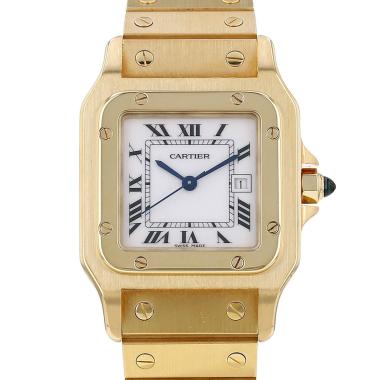 Montre Cartier Santos moyen modèle  en or jaune Ref: Cartier - 8296  Vers 1980