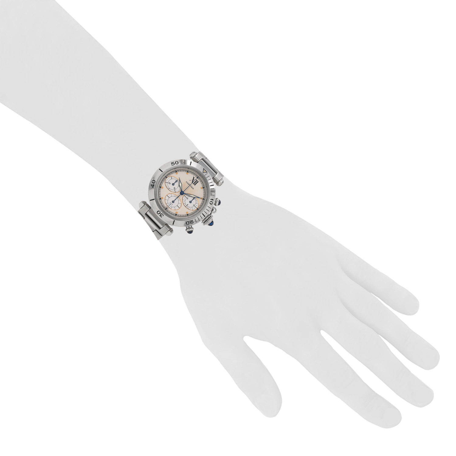 Orologio Cartier Pasha Chrono in acciaio, rif.: Cartier - R4030, intorno al 2000 - Detail D1