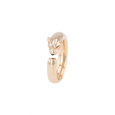 Bague Cartier Panthère petit modèle en or rose, tsavorites et onyx