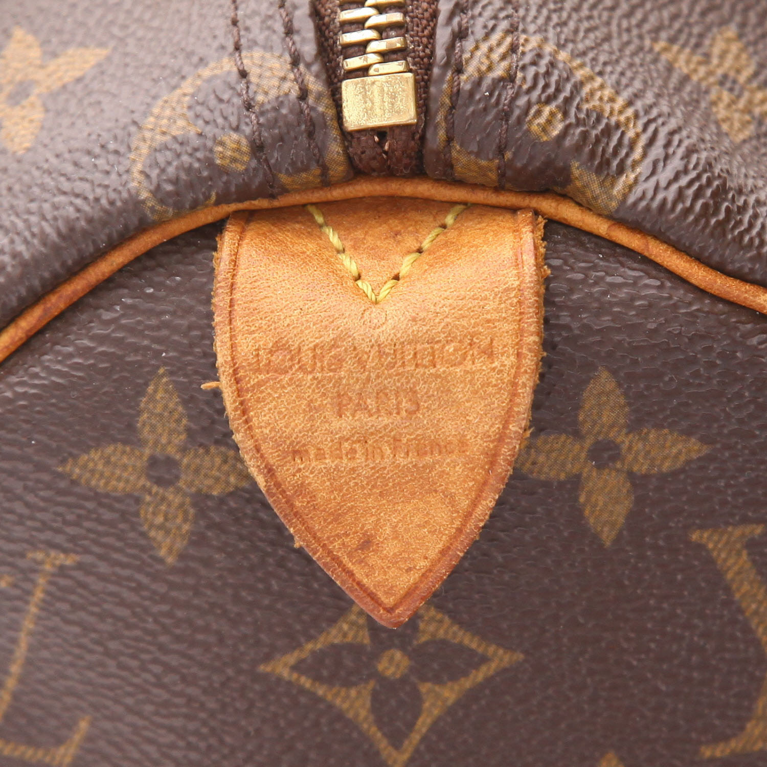Bolso de mano Louis Vuitton  Speedy 25 en lona Monogram marrón y cuero natural - Detail D2