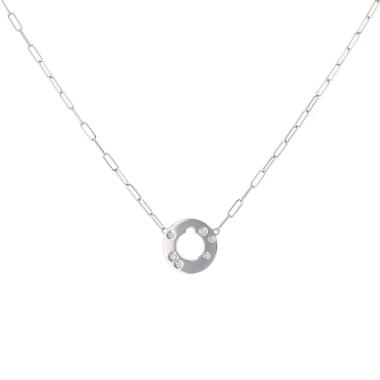 Dinh Van Cible necklace in white gold and diamonds