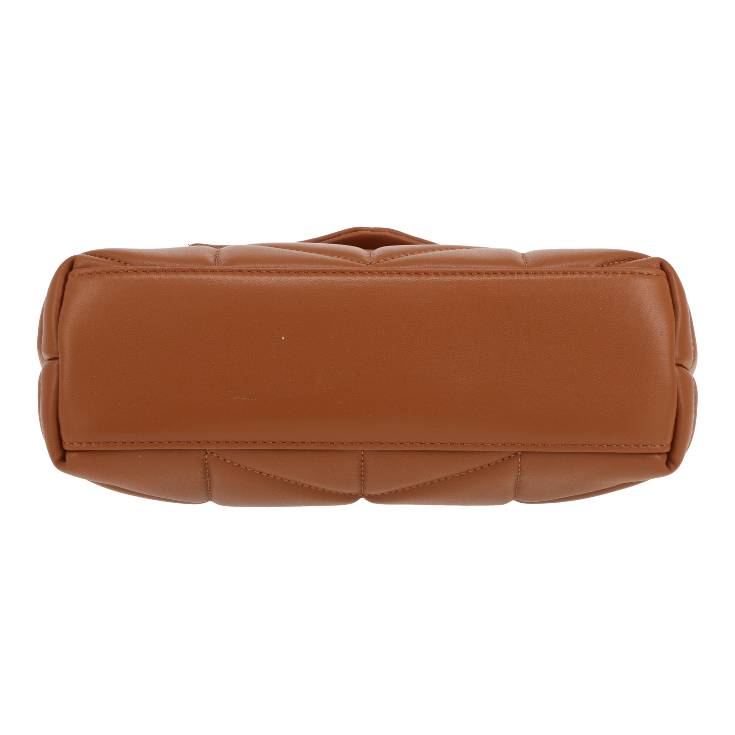 Bolso bandolera Saint Laurent  Puffer Toy en cuero acolchado color habano - Detail D1